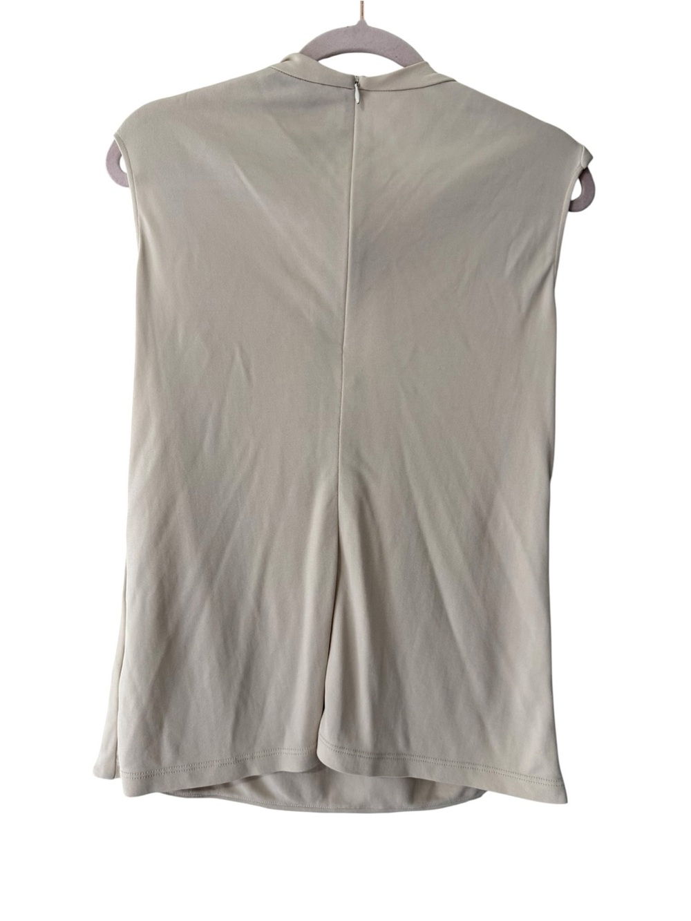 MM.LaFleur Twist Neck Sleeveless Top Beige Cream Draped Knit Blouse top size M - Picture 5 of 7